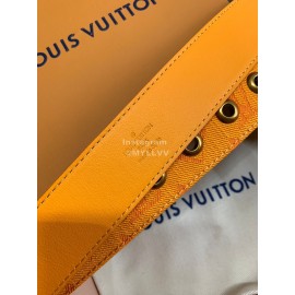 Lv Fashion Monogram Canvas Pin Buckle 35mm Belts Yellow
