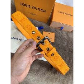 Lv Fashion Monogram Canvas Pin Buckle 35mm Belts Yellow