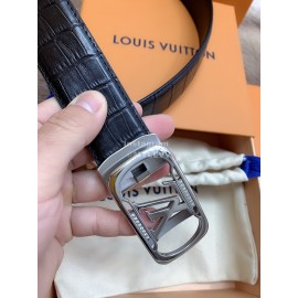 Lv Fashion Plaid Leather Silver Automatic Buckle 35mm Belts