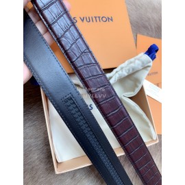 Lv Fashion Plaid Leather Gold Automatic Buckle 35mm Belts
