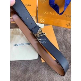 Lv Black Calf Leather Letter Buckle 40mm Belts Cof..