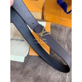 Lv Black Calf Leather Letter Buckle 40mm Belts Gra..