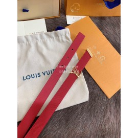 Lv Fashion Leather Gold Buckle 20mm Belts For Women Red