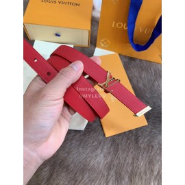 Lv Fashion Leather Gold Buckle 20mm Belts For Women Red