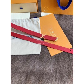 Lv Fashion Leather Gold Buckle 20mm Belts For Women Red