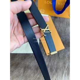 Lv Fashion Leather Gold Buckle 20mm Belts For Women Black