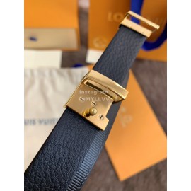 Lv Fashion Leather Gold Buckle 20mm Belts For Women Black