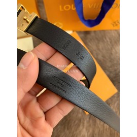 Lv Fashion Leather Gold Buckle 20mm Belts For Women Black