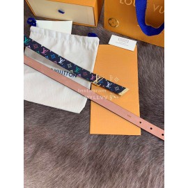 Lv Monogram Canvas Leather Gold Buckle 20mm Belts For Women Black