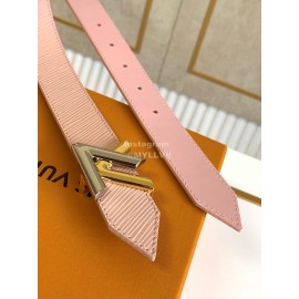 Lv Fashion Epi Leather Letter Buckle 30mm Belts For Women Pink