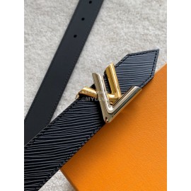 Lv Fashion Epi Leather Letter Buckle 30mm Belts For Women Black