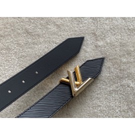 Lv Fashion Epi Leather Letter Buckle 30mm Belts For Women Black