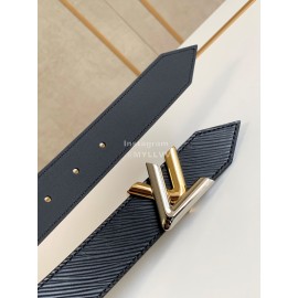 Lv Fashion Epi Leather Letter Buckle 30mm Belts For Women Black