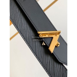 Lv Fashion Epi Leather Letter Buckle 30mm Belts For Women Black