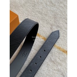 Lv Fashion Epi Leather Letter Buckle 30mm Belts For Women Black