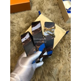 Lv Fashion Printed Leather Letter Buckle 40mm Belts Black