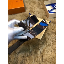 Lv Fashion Printed Leather Letter Buckle 40mm Belts Black