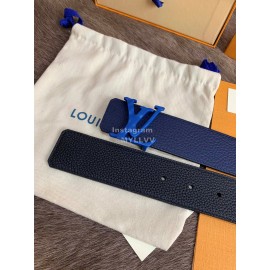 Lv Fashion Leather Letter Buckle 40mm Belts For Men Blue