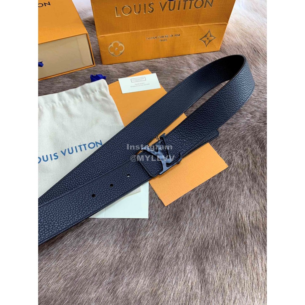 Lv Fashion Leather Letter Buckle 40mm Belts For Men Black