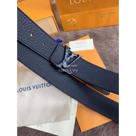 Lv Fashion Leather Letter Buckle 40mm Belts For Men Black
