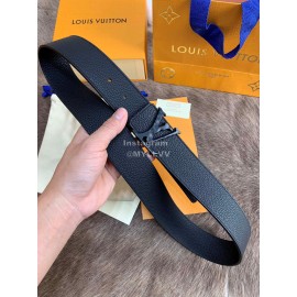 Lv Fashion Leather Letter Buckle 40mm Belts For Men Black