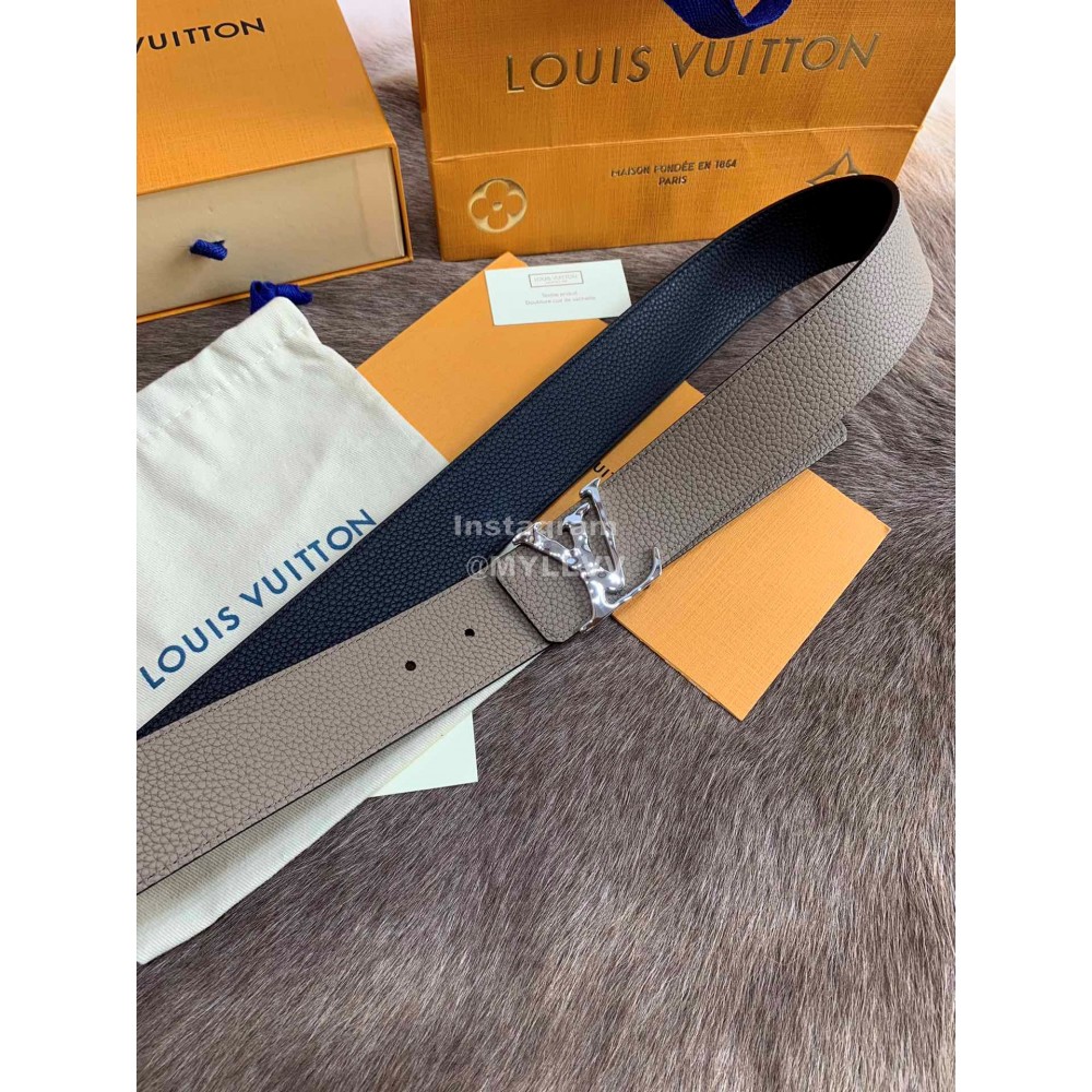 Lv Fashion Leather Letter Buckle 40mm Belts For Men Coffee