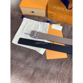 Lv Fashion Leather Letter Buckle 40mm Belts For Men Coffee