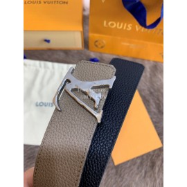 Lv Fashion Leather Letter Buckle 40mm Belts For Men Coffee