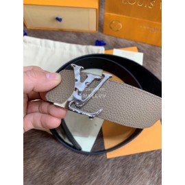 Lv Fashion Leather Letter Buckle 40mm Belts For Men Coffee
