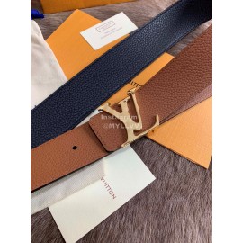 Lv Fashion Leather Letter Buckle 40mm Belts For Men Brown