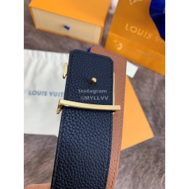 Lv Fashion Leather Letter Buckle 40mm Belts For Men Brown