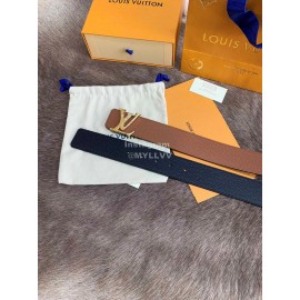 Lv Fashion Leather Letter Buckle 40mm Belts For Men Brown