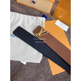 Lv Fashion Leather Letter Buckle 40mm Belts For Men Brown