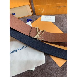 Lv Fashion Leather Letter Buckle 40mm Belts For Men Brown