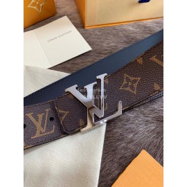 Lv Fashion Monogram Canvas Leather Silver Letter Buckle 40mm Belts For Men 