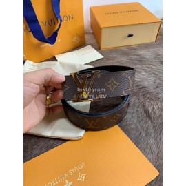 Lv Fashion Monogram Canvas Leather Silver Letter Buckle 40mm Belts For Men 