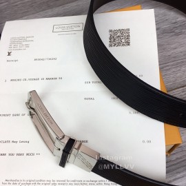 Lv Double Side Epi Calf Leather Silver Pin Buckle 35mm Belts