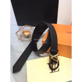 Lv Essential Leather Lacquer Light Needle Buckle 30mm Belts Black