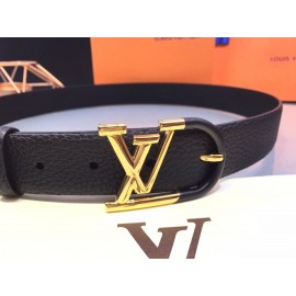 Lv Essential Leather Lacquer Light Needle Buckle 30mm Belts Black