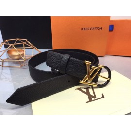 Lv Essential Leather Lacquer Light Needle Buckle 30mm Belts Black