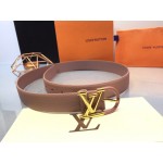 Lv Essential Leather Lacquer Light Needle Buckle 30mm Belts Pink
