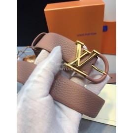 Lv Essential Leather Lacquer Light Needle Buckle 30mm Belts Pink