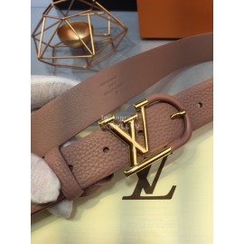 Lv Essential Leather Lacquer Light Needle Buckle 30mm Belts Pink