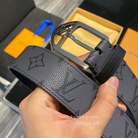 Lv Monogram Canvas Calf Leather Silver Pin Buckle 35mm Belts 
