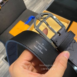 Lv Monogram Canvas Calf Leather Silver Pin Buckle 35mm Belts 