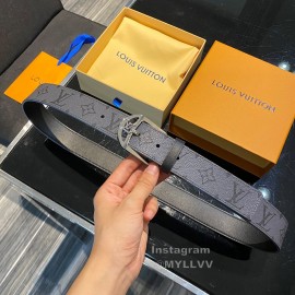 Lv Monogram Canvas Calf Leather Silver Pin Buckle 35mm Belts 