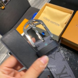 Lv Monogram Canvas Calf Leather Silver Pin Buckle 35mm Belts 