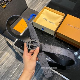 Lv Monogram Canvas Calf Leather Silver Pin Buckle 35mm Belts 