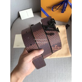 Lv Brown Calf Leather Letter Bronze Black Buckle 40mm Belts 