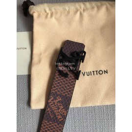 Lv Brown Calf Leather Letter Bronze Black Buckle 40mm Belts 